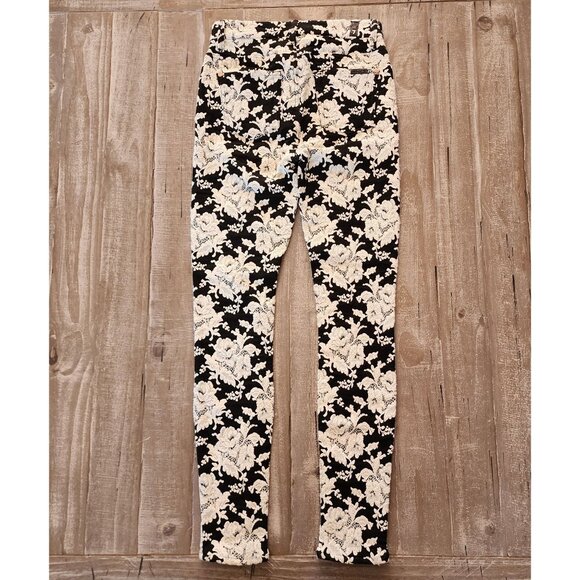 7 For All Mankind Black and White Floral  Pants - Picture 8 of 10